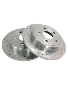Crown Automotive RT31004 Drilled and Slotted Rear Brake Rotor Set  for 05-10 Jeep Grand Cherokee WK and Commander XK