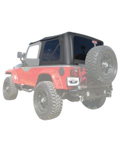 Rampage Products 912835 Premium Replacement Sailcloth Top in Black Diamond with Tinted Windows for 97-06 Jeep Wrangler TJ with Full Steel Doors