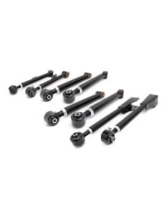 Rough Country 11470 Front & Rear Upper & Lower Adjustable Control Arm Kit for 97-06 Jeep Wrangler TJ