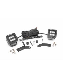Rough Country  2in LED Cube Light Lower Windshield Kit for 18-22 Jeep Wrangler JL & Gladiator JT