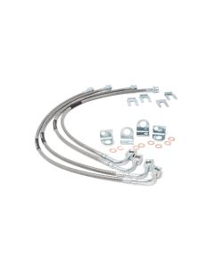 Rough Country 89716 Front & Rear Stainless Steel Brake Lines for 07-18 Jeep Wrangler JK