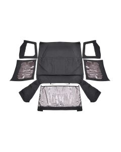 Rough Country RC84050.35 Replacement Soft Top in Black Denim with Upper Doors for 88-95 Jeep Wrangler YJ