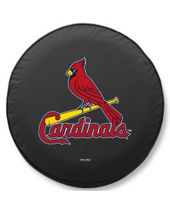 St. Louis Cardinals Tire Cover - Size F - (29"x8") on Black Vinyl