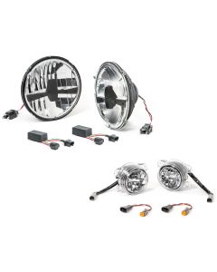 Quadratec  LED Headlight Upgrade Conversion & LED Fog Lights Kit for 07-18 Jeep Wrangler JK
