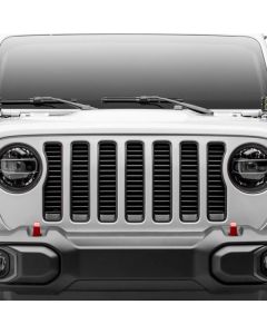 T-Rex 6204941 Round Billet 1-Pc Black Round Grille without Forward Facing Camera  for 18-20 Jeep Wrangler JL