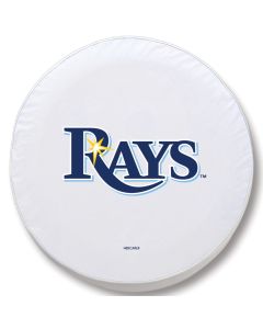 Tampa Bay Rays Tire Cover - Size Small - (28.5"x8") on White Vinyl