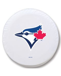 Toronto Blue Jays Tire Cover - Size A (34"x8") on White Vinyl
