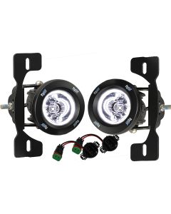 Vision X 9892474 JK Optimus LED Fog Light Upgrade Kit with Halos for 07-18 Jeep Wrangler JK with Factory Steel Bumper