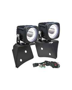 Vision X 9892481 Optimus 3" Square Halo LED Kit with A-Pillar Brackets for 07-18 Jeep Wrangler JK