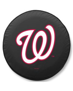 Washington Nationals Tire Cover - Size F - (29"x8") on Black Vinyl