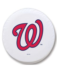 Washington Nationals Tire Cover - Size A (34"x8") on White Vinyl