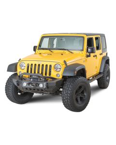 Smittybilt  XRC Gen2 Front Bumper in Textured Black with Quadratec LED Fog Lights Kit for 07-18 Jeep Wrangler JK