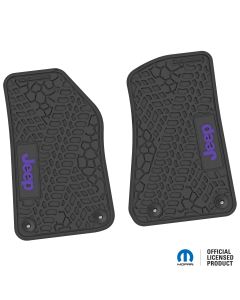 18-24 Jeep JL 2 Dr/Gladiator Front -Tire Tread/Scorched Earth Scene w/ JEEP Insert - Black w/ Purple Insert