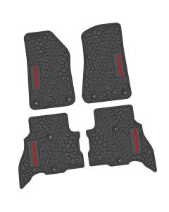21-24 Jeep 4xe Front and RearTire Tread/Scorched Earth Scene w/ Rubicon Insert - Black w/ Red Insert