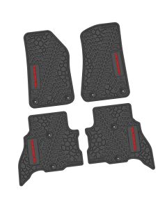 21-24 Jeep 4xe Front and RearTire Tread/Scorched Earth Scene w/ Rubicon Insert - Black w/ Red Insert