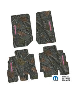 14-18 Jeep JKU 4 Dr Front and Rear -Tire Tread/Scorched Earth Scene w/ Sahara Insert - Rugged Woods w/ Pink insert