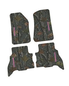 21-24 Jeep 4xe Front and RearTire Tread/Scorched Earth Scene w/ Wrangler Insert - Rugged Woods w/ Pink insert