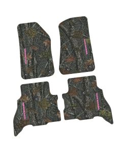 21-24 Jeep 4xe Front and RearTire Tread/Scorched Earth Scene w/ Wrangler Insert - Rugged Woods w/ Pink insert