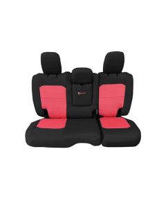 Rear Bench Tactical Seat Covers for Jeep Wrangler 4XE JLU 2021+ 4 Door | BARTACT |w/ MOLLE - BLACK / RED