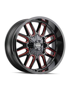 MAYHEM COGENT 8107 BLACK W/PRISM RED 17X9 5-127/5-139.7 -12MM 87.1MM