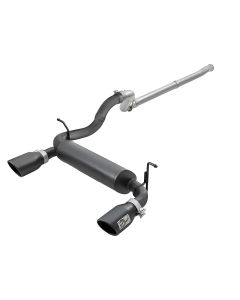 aFe Power  Rebel Series 2.5" 409 Stainless Dual Outlet Cat-Back Exhaust System for 18-20 Jeep Wrangler JL with 3.6L