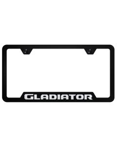 Automotive Gold  Laser Etched Stainless Gladiator Cut-Out License Plate Frame 