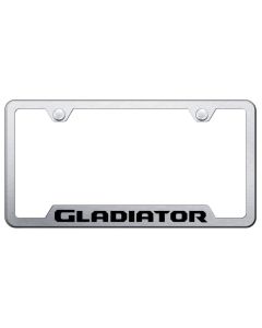 Automotive Gold  Laser Etched Stainless Gladiator Cut-Out License Plate Frame 
