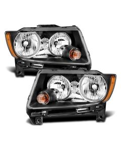 Anzo USA 111432 Crystal Halogen Headlight-Pair w/Black Housing for 11-13 Grand Cherokee WK