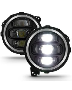 Anzo USA 111466 Full LED Projector Headlights in Black for 18-22 Jeep Wrangler JL & Gladiator JT