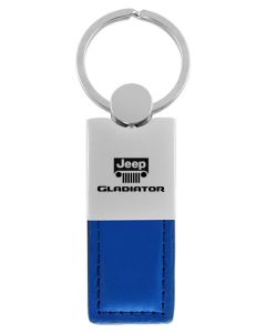 Automotive Gold  Jeep Logo Gladiator Leather Duo Keychain 