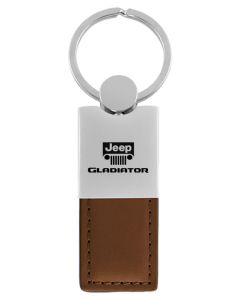 AUG GLADIATOR LEATH CHROME KEY FOB  BRN