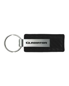Automotive Gold  Carbon Fiber Leather Gladiator Keychain 