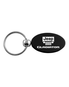 Automotive Gold  Aluminum Jeep Logo Gladiator Oval Keychain 