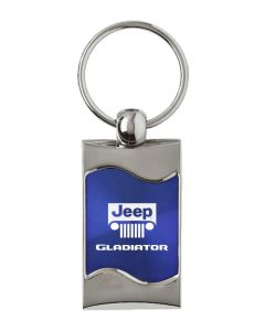 Automotive Gold  Jeep Logo Gladiator Rectangle Wave Keychain 
