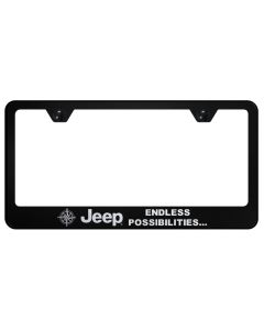 Automotive Gold  Laser Etched Stainless Jeep Endless Possibilities License Plate Frame 