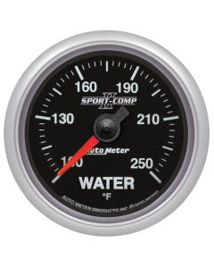 Auto Meter 880890 2 1/16" Sport Comp II Water Temperature Gauge (100F-250F) 