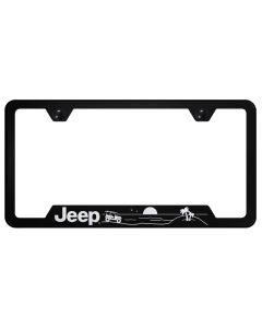 Automotive Gold  Laser Etched Stainless Jeep Beach License Plate Frame 