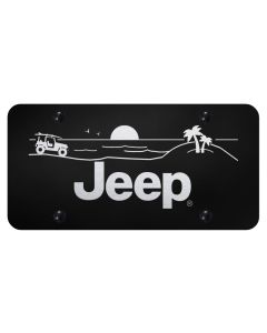 Automotive Gold  Laser Etched Jeep Beach License Plate 