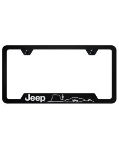 Automotive Gold  Laser Etched Stainless Jeep Desert License Plate Frame 