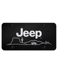 Automotive Gold  Laser Etched Jeep Desert License Plate 