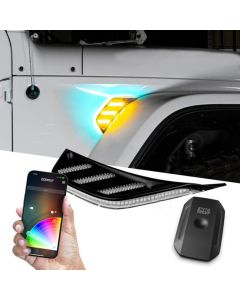 XKGLOW  RGB & Amber Fender Vent Light  for 07-25 Jeep Wrangler JK, JL & Gladiator JT