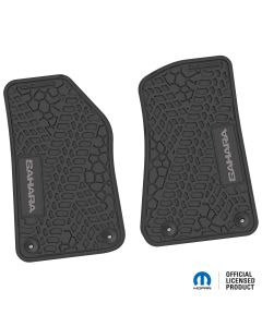 18-24 Jeep JL 2 Dr Front -Tire Tread/Scorched Earth Scene w/ Sahara Insert - Black w/ Silver Insert