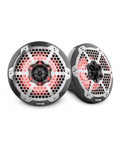 NXL 6.5" 2-Way Coaxial Marine Speaker With LED RGB Lights 125 Watts Rms 4-Ohm -Black Carbon Fiber