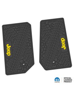 07-13 Jeep JK 2 Dr Front -Tire Tread/Scorched Earth Scene w/ JEEP Insert - Black w/ Yellow Insert
