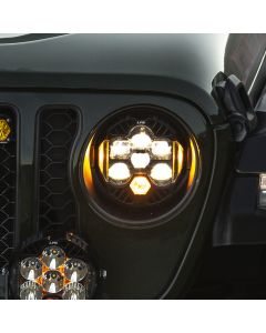 DOT LP6 LED Headlight Kit Jeep 2018-2025 Wrangler JL 2020-2025 Gladiator JT w/Halogen Headlights (Amber) Baja Designs