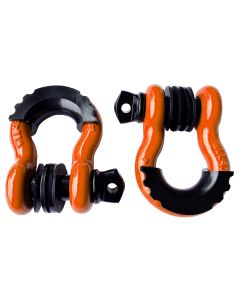 3/4" 5T D-Ring Shackle Kit w/ Isolators & Washers - qty 2 - ORANGE