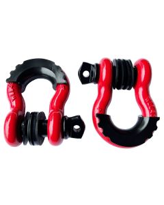 3/4" 5T D-Ring Shackle Kit w/ Isolators & Washers - qty 2 - RED