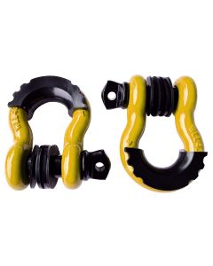 3/4" 5T D-Ring Shackle Kit w/ Isolators & Washers - qty 2 - YELLOW