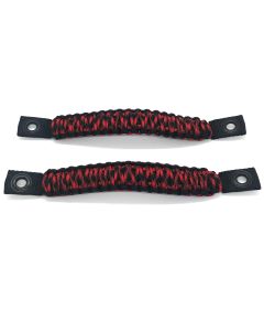 Paracord Grab Handles FRONT PAIR Bolt-On for Jeep Wrangler JL, JLU & Gladiator 2018-2025 - 550 Paracord | Bartact | BLACK / SPIDER BITE