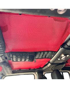 2 PIECE SET Tactical Sun Shade for Jeep Wrangler JLU Top 2018-25 w/ MOLLE Storage Bartact - RED